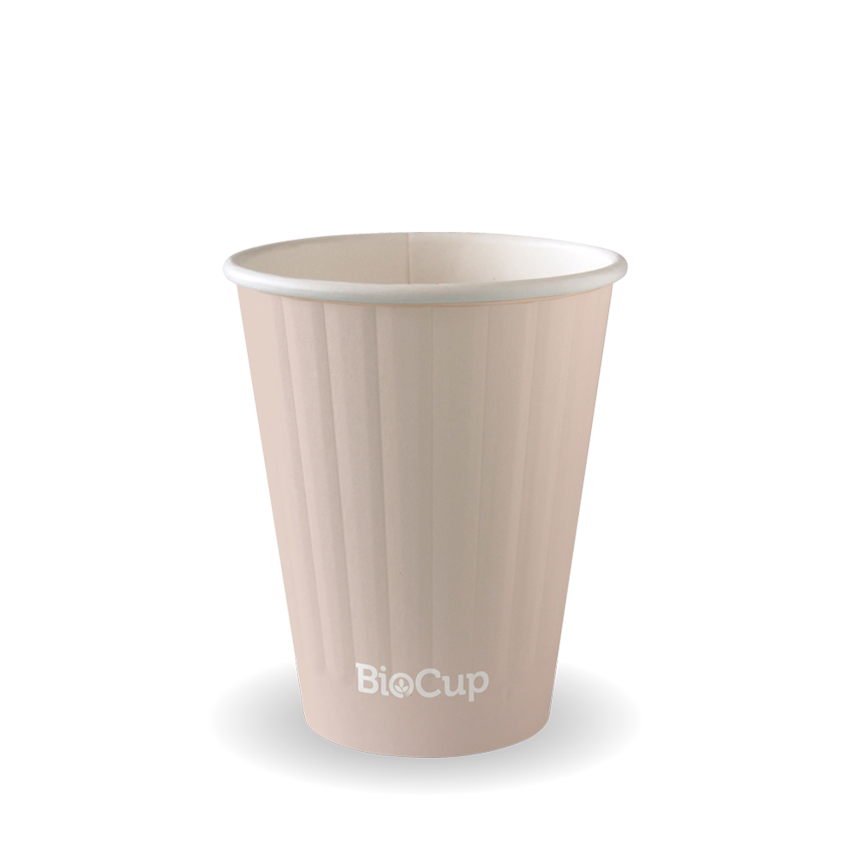 |255ml 8oz 80mm Beige Paper Cup line drawing