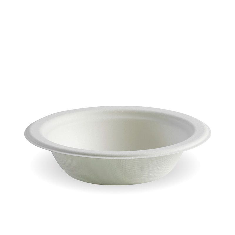 12oz White BioCane Sugarcane Bowl|12oz White BioCane Sugarcane Bowl Line Drawing