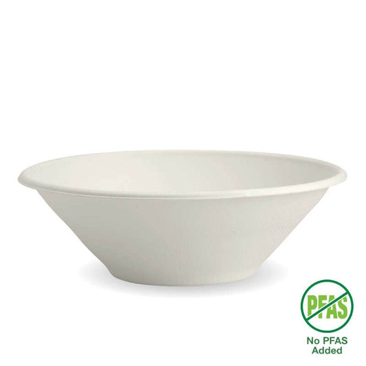 940ml / 32oz White Plant Fibre BioBowl|940ml / 32oz White Plant Fibre BioBowl Line Drawing