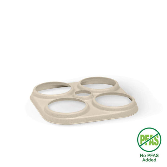4-Pack Plant Fibre Beer Ring Holder No PFAs Added|4-Pack Plant Fibre Beer Ring Holder Line Drawing