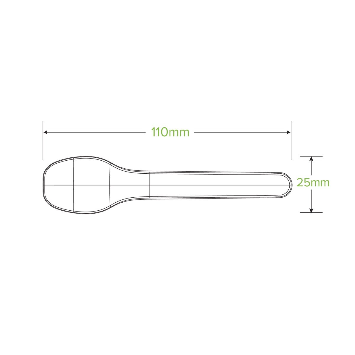 11cm Plant Fibre Teaspoon|11 cm BioCane Sugarcane Teaspoon
