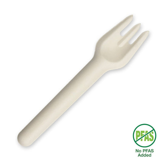 15cm Plant Fibre Fork|15.4 cm BioCane Sugarcane Fork