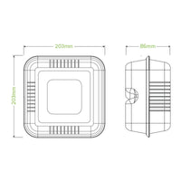 20x22x9cm / 7.8x8x3" Natural Plant Fibre Clamshell|20x22x9cm / 7.8x8x3" Natural Plant Fibre Clamshell Line Drawing