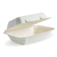 9x6x3" White BioCane Clamshell