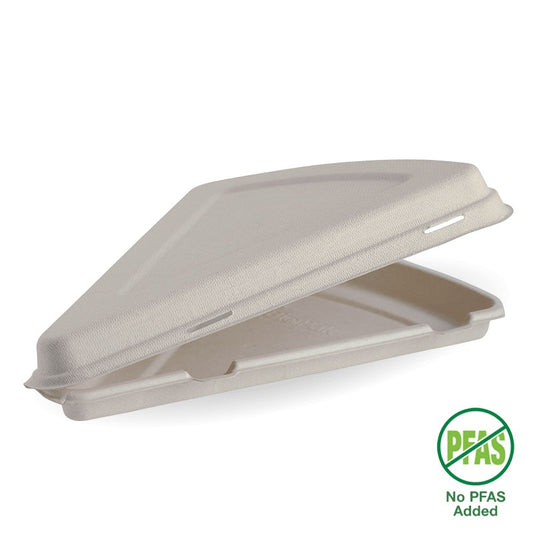 28x16x4cm / 9" Natural Plant Fibre Pizza Slice Clamshell|28x16x4cm / 9" Natural Plant Fibre Pizza Slice Clamshell Line Drawing