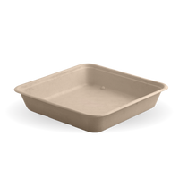 1,750ml Large Square Natural Plant Fibre Takeaway Base|1,750ml Large Square Natural Plant Fibre Takeaway Base Top View|1,750ml Large Square Natural Plant Fibre Takeaway Base Line Drawing