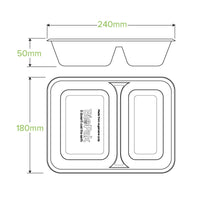 2 Compartment Natural BioCane Takeaway Base|2 Compartment Natural BioCane Sugarcane Takeaway Base Line Drawing
