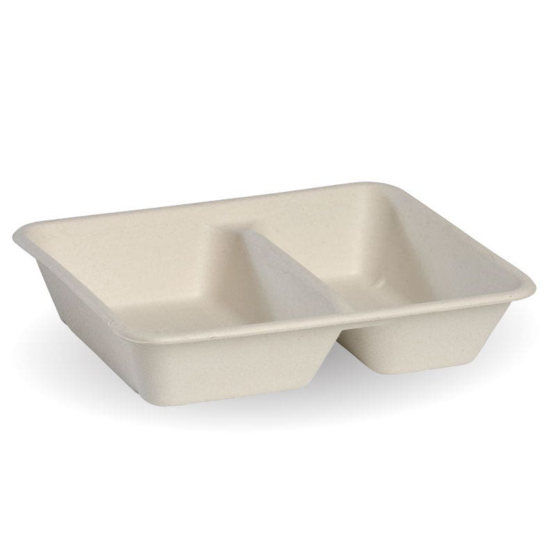 2 Compartment Natural BioCane Takeaway Base|2 Compartment Natural BioCane Sugarcane Takeaway Base Line Drawing