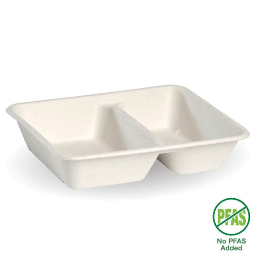 2-Compartment White Plant Fibre Takeaway Base|2-Compartment White Plant Fibre Takeaway Base Line Drawing