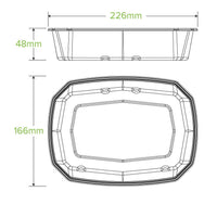950ml Natural Plant Fibre Octa Takeaway Base No PFAS Added|950ml Natural Plant Fibre Octa Takeaway Base Line Drawing