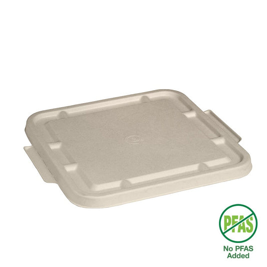 3-Compartment Large Natural Plant Fibre Takeaway Lid|3-Compartment Large Natural BioCane Takeaway Lid Line Drawing