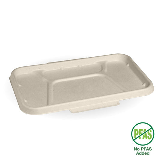 4-Compartment Natural Plant Fibre Takeaway Lid