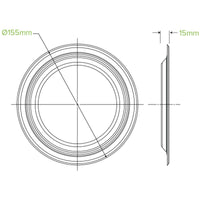 15cm / 6" Round Plant Fibre Plate|15cm / 6" Round Plant Fibre Plate Line Drawing
