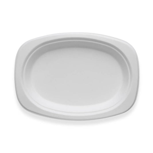 Rectangular Oval Plant Fibre Plate|Rectangular Oval Plant Fibre Plate Side View|Rectangular Oval Plant Fibre Plate Line Drawing