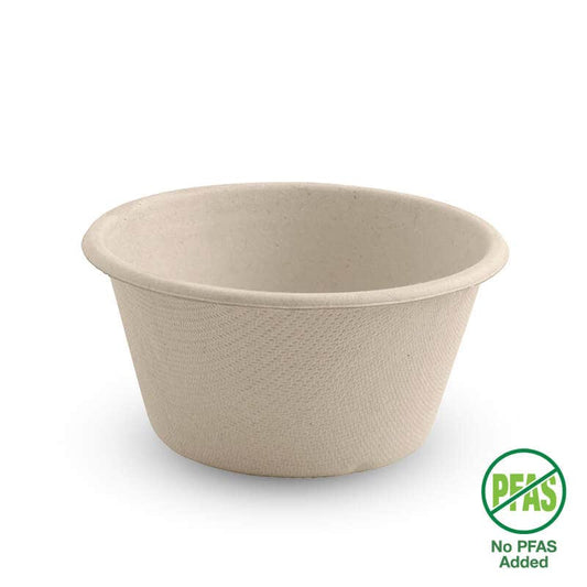 120ml Natural Plant Fibre Sauce BioCup No PFAS Added|120ml Natural Plant Fibre Sauce BioCup Line Drawing