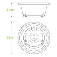 60ml White Plant Fibre Sauce BioCup No PFAS Added|60ml White Plant Fibre Sauce BioCup Line Drawing