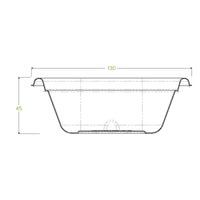280ml White BioCane Takeaway Base|280ml White BioCane Sugarcane Takeaway Base Line Drawing