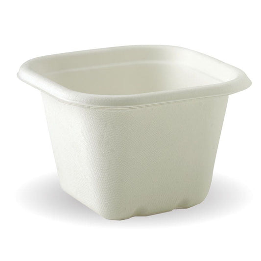 Disposable sugarcane square container|Disposable sugarcane square container with lid|Disposable sugarcane square container filled with min ice cream|630ml White BioCane Sugarcane Takeaway Base Line Drawing|Disposable sugarcane square soup container with toasted bread on top