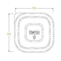 280-630ml Clear rPET Takeaway Base Lid|280, 480 & 630ml PET Takeaway Lid Line Drawing