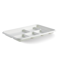 6-Compartment BioCane Sugarcane Tray|6-Compartment BioCane Sugarcane Tray Line Drawing