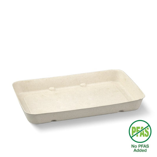 480g sugarcane Produce Tray|hand holding sugarcane produce tray with corn|178mm x 121mm sugarcane produce tray line drawing