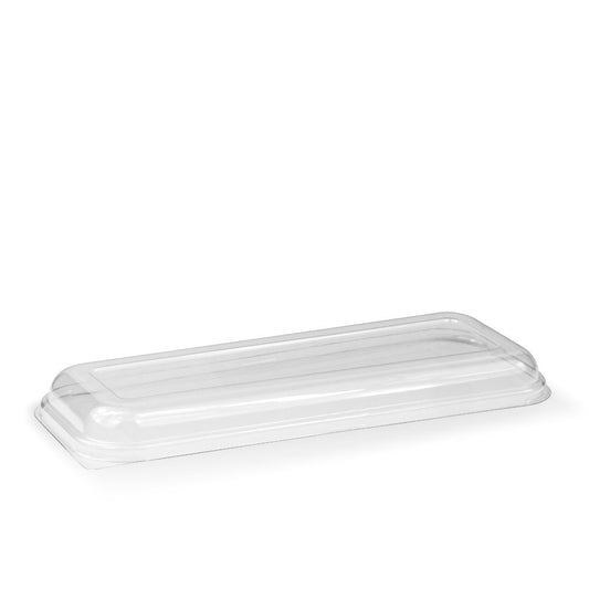 Oyster Tray Lid|Oyster Tray Lid Line Drawing|hand opening a sugarcane oyster tray with clear lid