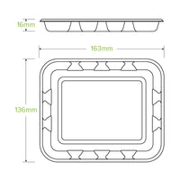 16x14x2cm / 6x5" Plant Fibre Produce Tray|16x14x2cm / 6x5" Plant Fibre Produce Tray Line Drawing
