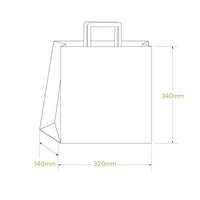 Eco-friendly takeaway paper bag with flat handle medium size|Eco-friendly takeaway paper bag with flat handle medium size line drawing