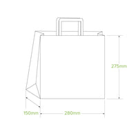 Eco-friendly takeaway paper bag with flat handle small size|Eco-friendly takeaway paper bag with flat handle small size line drawing