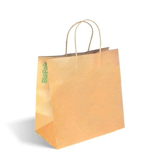 Eco-friendly takeaway paper bag with twist handle large size|Eco-friendly takeaway paper bag with twist handle line drawing
