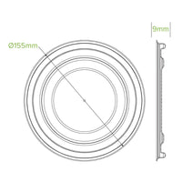 500-1,000ml White Plant Fibre Paper Bowl Lid|500-1,000ml Paper Bowl Lid Line Drawing
