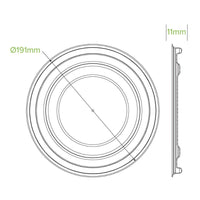 1,300ml White Plant Fibre Paper Bowl Lid|1,300ml Paper Bowl Lid Line Drawing