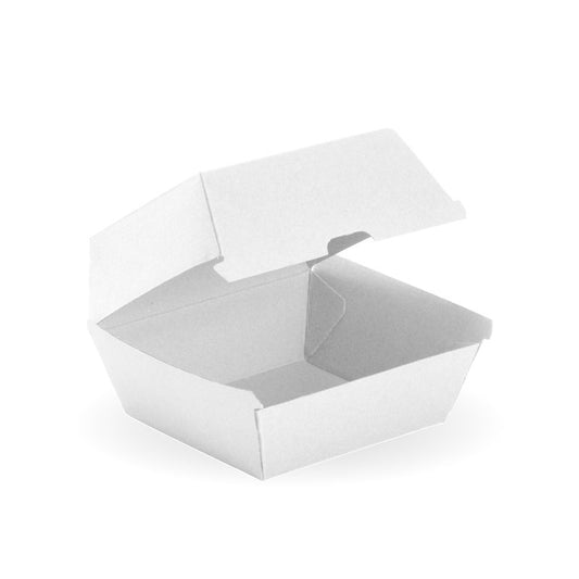 Large Burger BioBoard White Clamshell Box|Large Burger BioBoard White Clamshell Box|Large Burger BioBoard White Clamshell Box Line Drawing