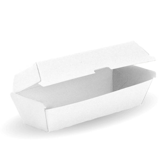 Large Snack BioBoard White Clamshell Box|Large Snack BioBoard White Clamshell Box Line Drawing