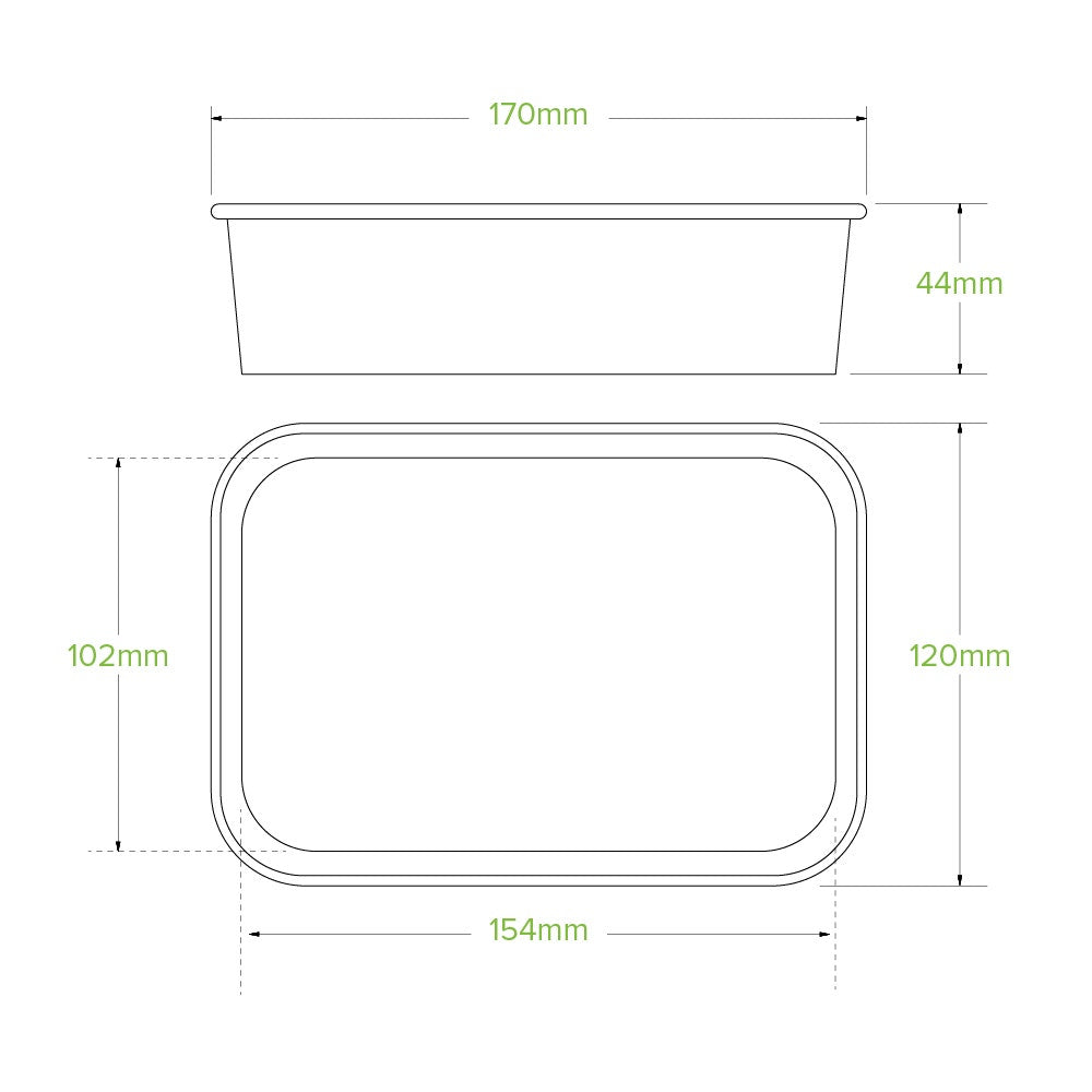 500ml Natural Rectangle PLA Lined Paper Container|500ml Natural Rectangle PLA Lined Paper Container