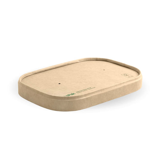 Natural Rectangle PLA Lined Paper Container Lid|Natural Rectangle PLA Lined Paper Container Lid line drawing