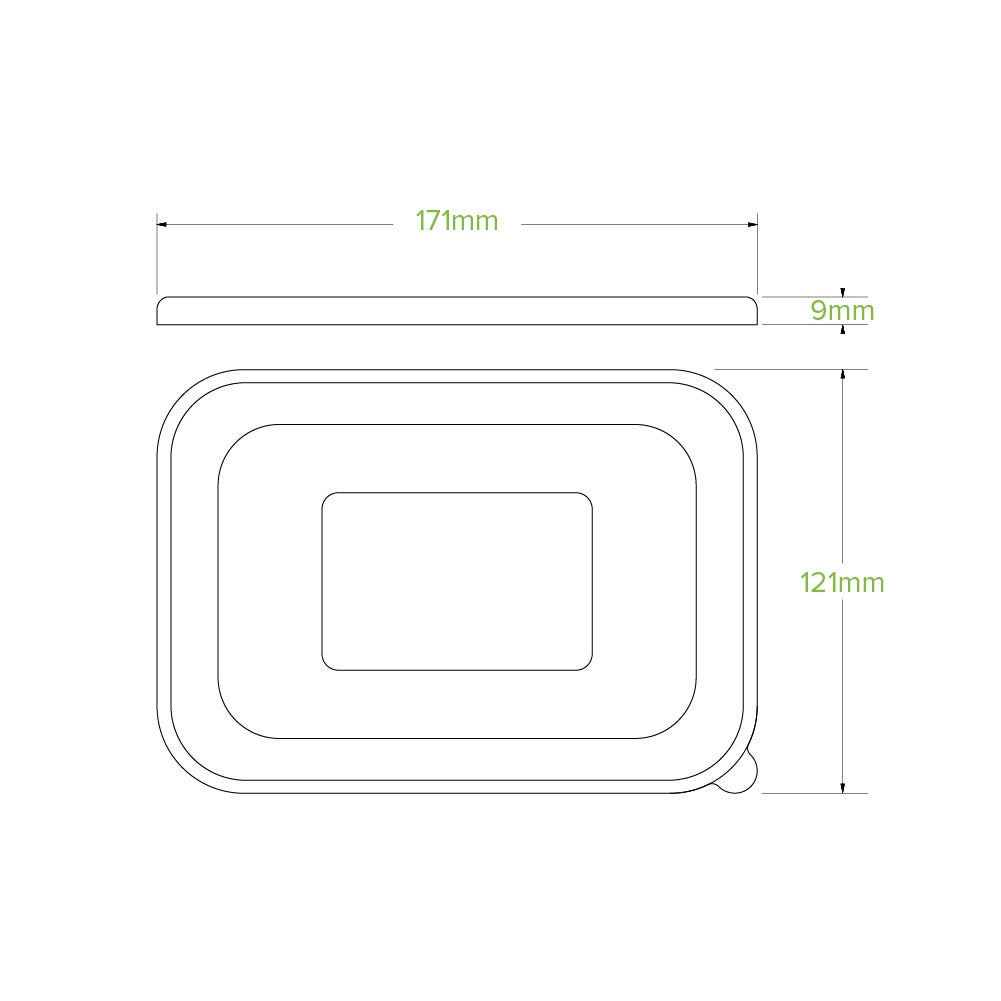 RPET Paper Container Lid|RPET Paper Container Lid line drawing