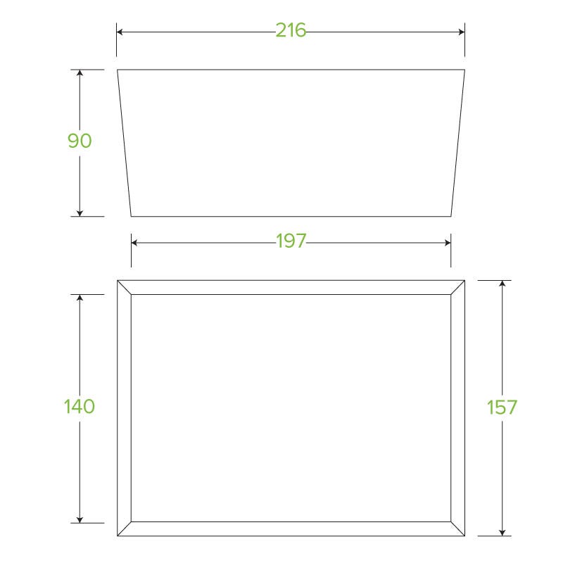 Extra Large BioBoard Lunch Box|Compostable Extra Large BioBoard Lunch Box Line Drawing