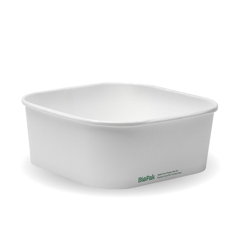 1,200ml White BioBoard Square Takeaway Base|1,200ml White BioBoard Square Takeaway Base Line Drawing