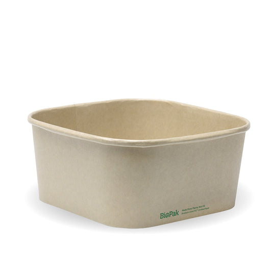 1,400ml Kraft BioBoard Square Takeaway Base|1,400ml Kraft BioBoard Square Takeaway Base Line Drawing