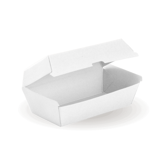 Regular Snack BioBoard White Clamshell Box|Regular Snack BioBoard White Clamshell Box Line Drawing