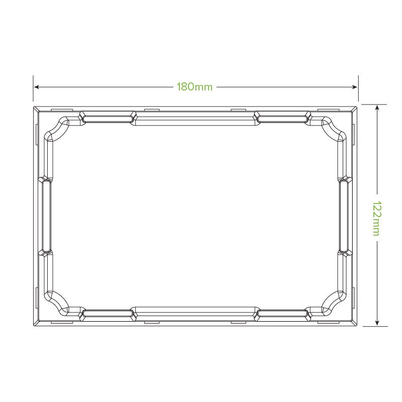 Medium Paper Sushi Tray Clear PLA Lid|Medium Paper Sushi Tray Clear PLA Lid Line Drawing|Medium Paper Sushi Tray with Clear PLA Lid