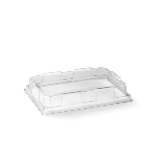 Small sushi tray clear PET lid, 160 x 110 x 27mm|Small Sushi Tray PET Lid - 160 x 110 x 27mm Line Drawing|Small sushi tray clear PET lid, 160 x 110 x 27mm with Tray