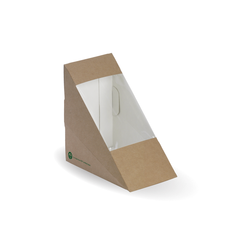 Compostable Medium BioBoard Sandwich Wedge|Compostable Medium BioBoard Sandwich Wedge Line Drawing