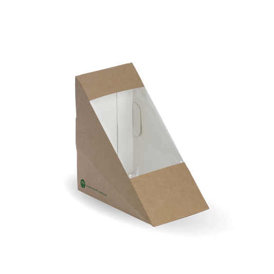 Compostable Medium BioBoard Sandwich Wedge|Compostable Medium BioBoard Sandwich Wedge Line Drawing