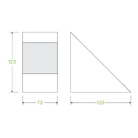Compostable Medium BioBoard Sandwich Wedge|Compostable Medium BioBoard Sandwich Wedge Line Drawing