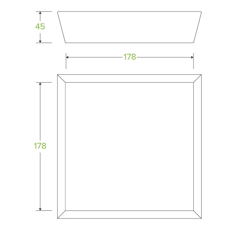 BioBoard Tray #2|Compostable BioBoard Tray #2 Line Drawing