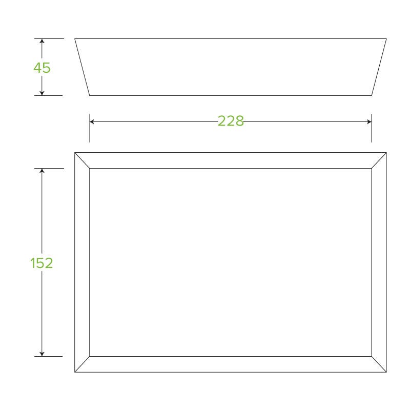 Bioboard Tray #4|Compostable BioBoard Tray #4 Line Drawing