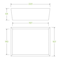 Large BioBoard Lunch Box With Window|Compostable Large BioBoard Lunch Box With Window Line Drawing