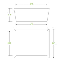 Medium BioBoard Lunch Box With Window|Compostable Medium BioBoard Lunch Box With Window Line Drawing